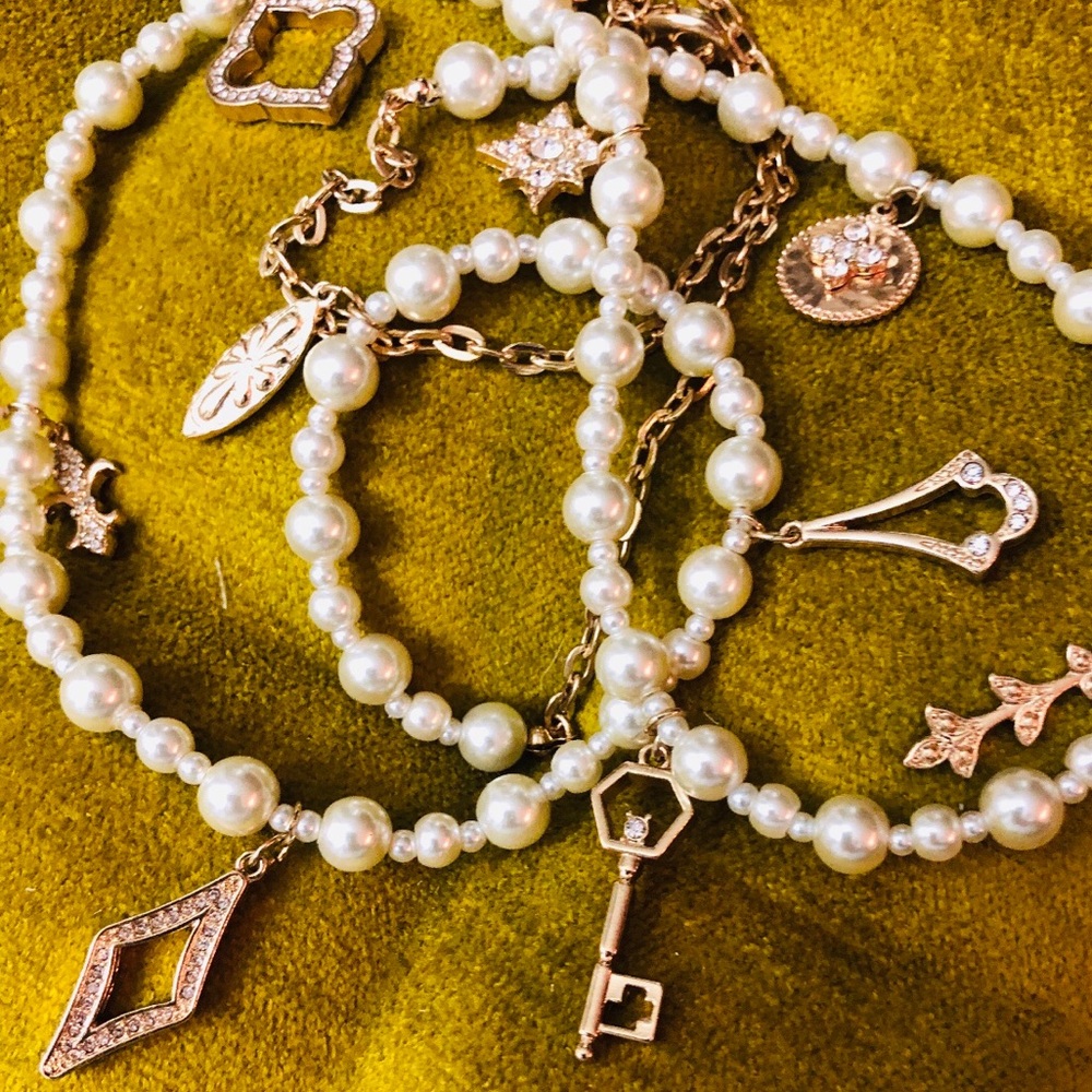 Pearls with gold charms